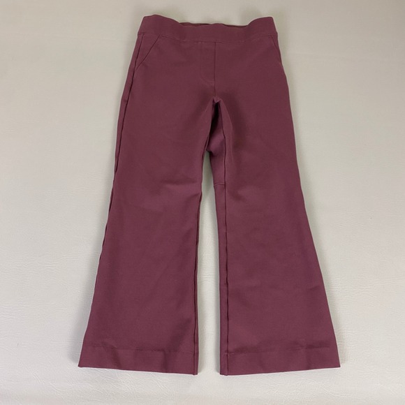 Spanx Pants Womens Size Small Crop Burgundy Activewear Athleisure Stretch - Picture 1 of 10